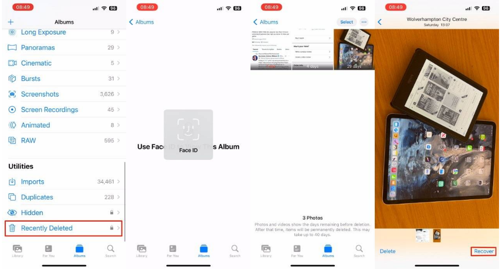 汨罗苹果14维修分享 iPhone14 上恢复已删除的照片 