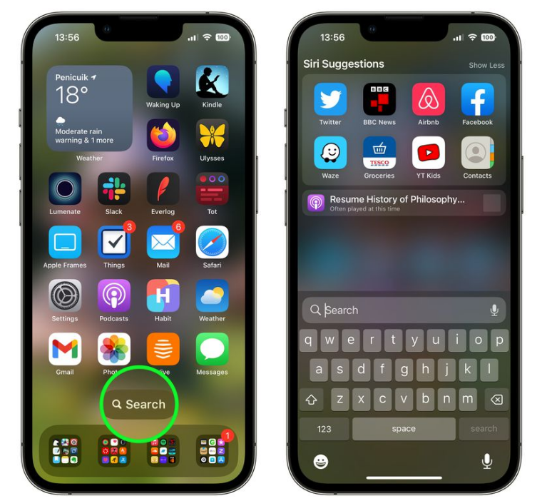 汨罗苹果手机维修分享升级到 iOS 16 后，如何删除主屏幕上的搜索按钮 