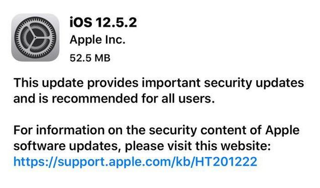 汨罗苹果手机维修分享iOS12.5.2发布，建议所有老苹果用户安装 